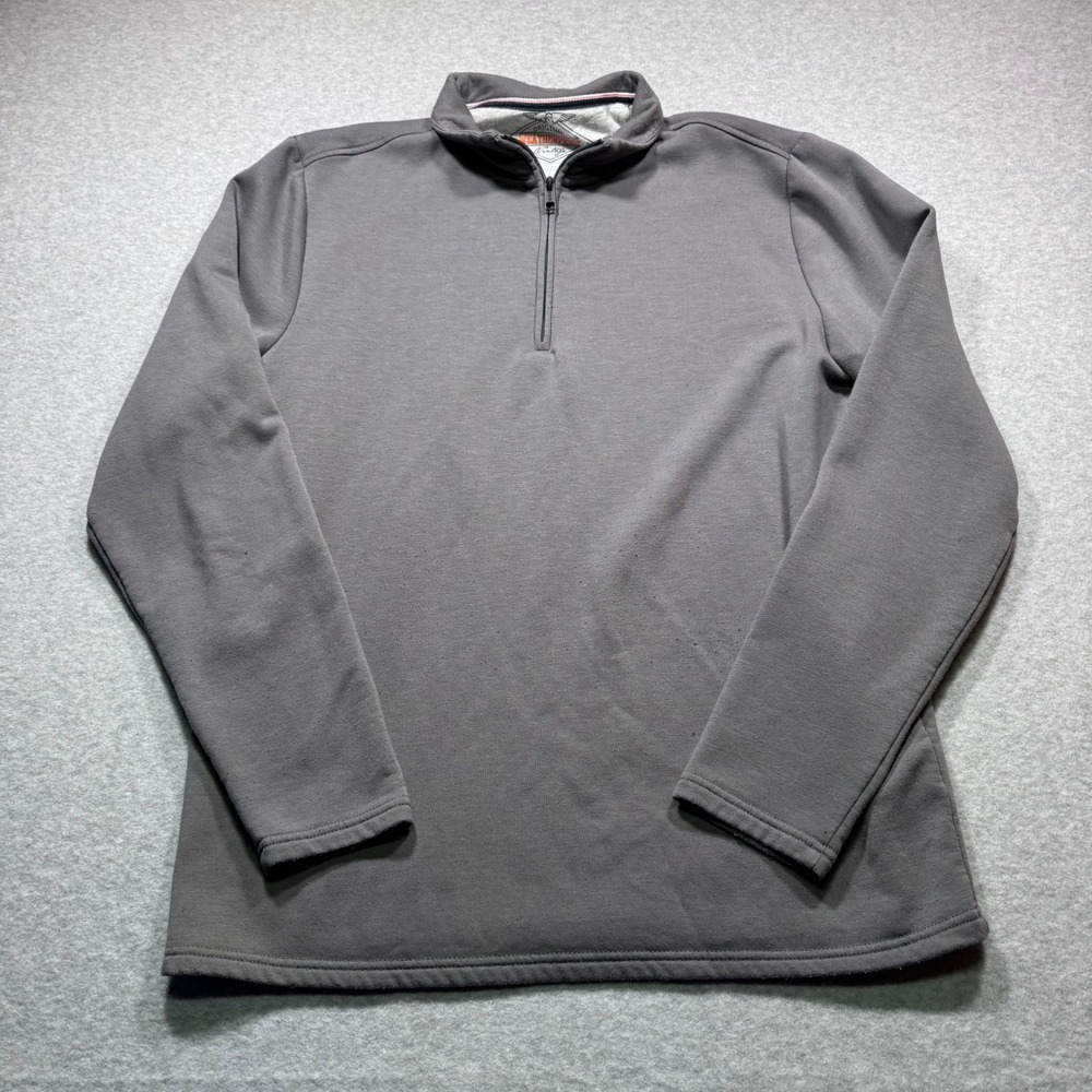 Weatherproof Vintage Mens Gray 1/4 Zip Fleece Lined Pullover Sweater Large